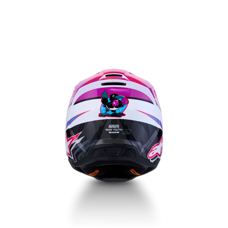 Helm Youth Alpinestars SM3 Falcon Purple White Black Pink Fl Gl