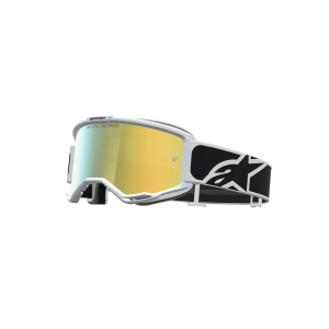 Maschera Alpinestars Vision 5 Rora Black White Mirror Gold