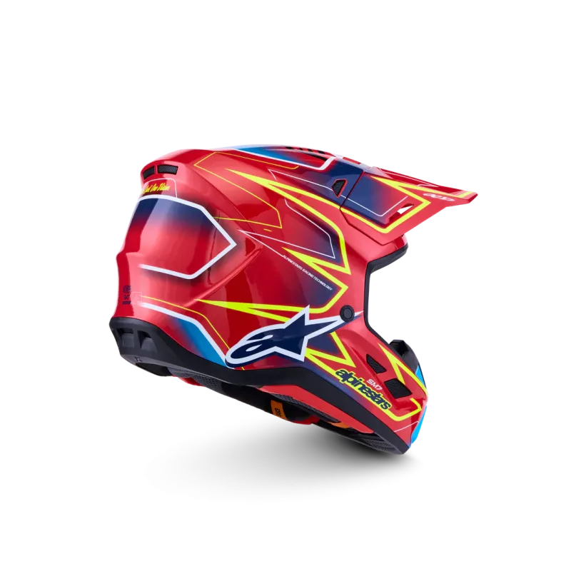 Helmet Alpinestars SM7 Cast Red Yellow Fluo Blue Glossy
