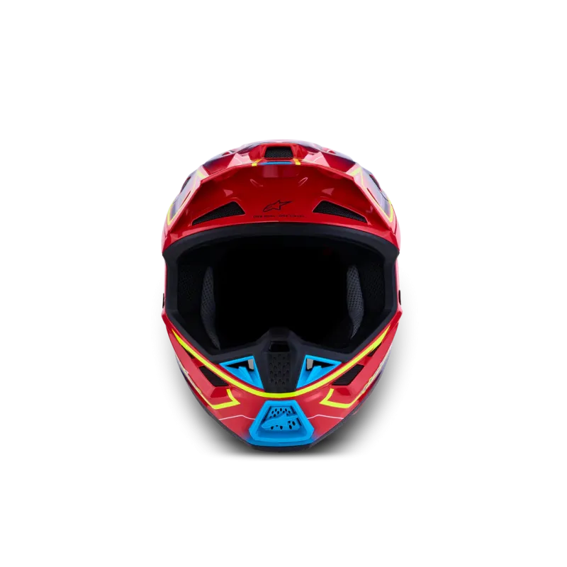 Helmet Alpinestars SM7 Cast Red Yellow Fluo Blue Glossy