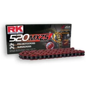 Chaîne RK MXZ5 Cross Enduro Motard 120 Links Rouge 520