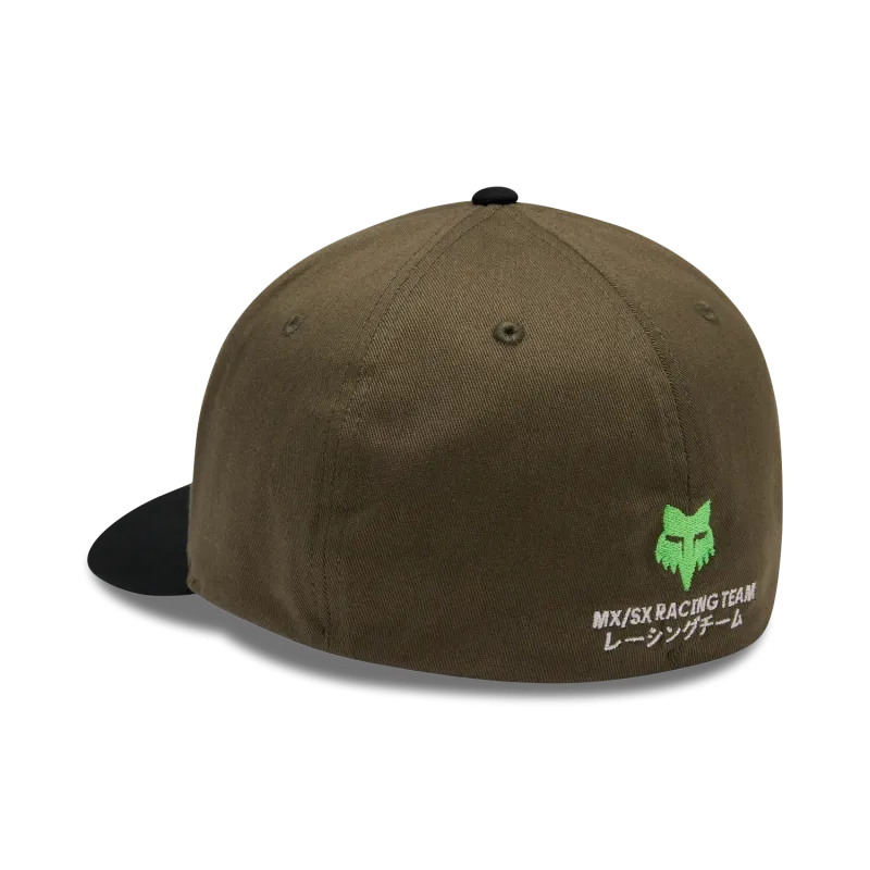 FOX Kawasaki Flexfit Hat Olive Green