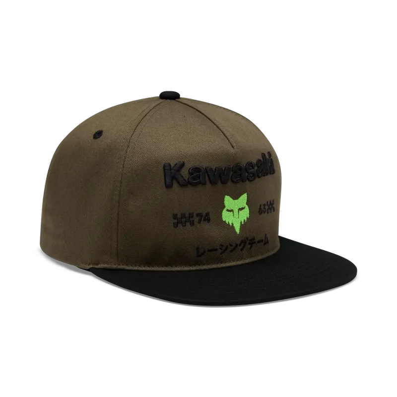 FOX Kawasaki Snapback Hat Olive Green