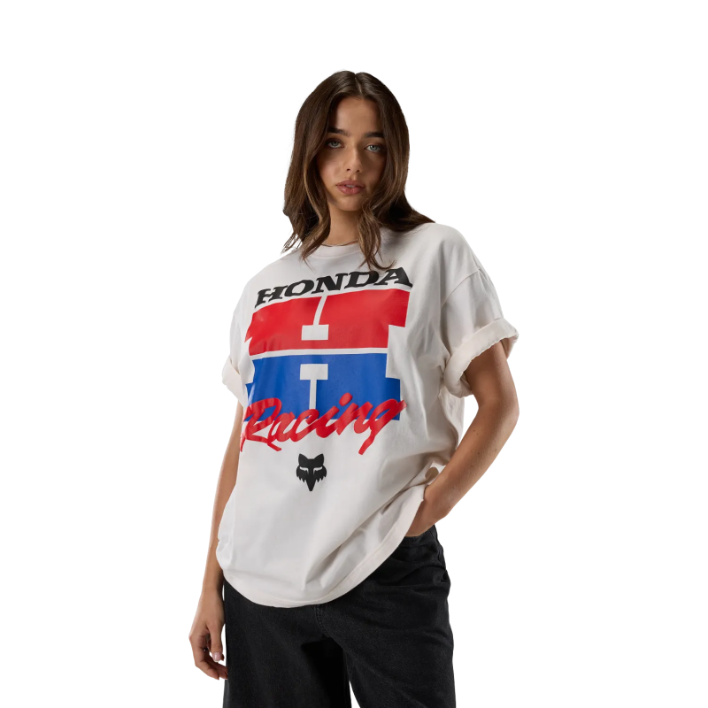 T-Shirt FOX Honda Midweight SS Tee Off White