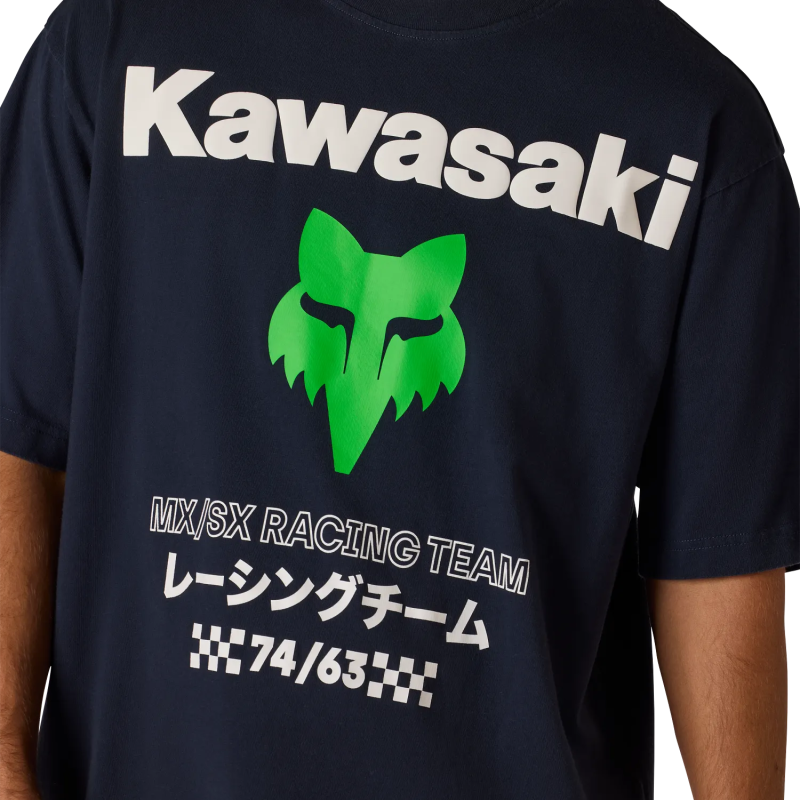 T-Shirt FOX Kawasaki Midweight SS Tee Off midnight