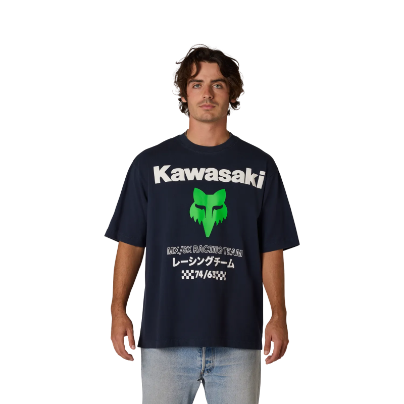 T-Shirt FOX Kawasaki Midweight SS Tee Off midnight