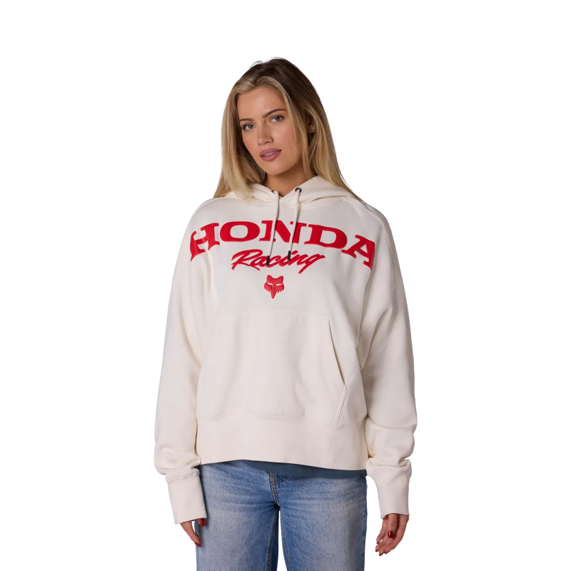 Sweat à capuche oversize femme FOX Honda blanc cassé