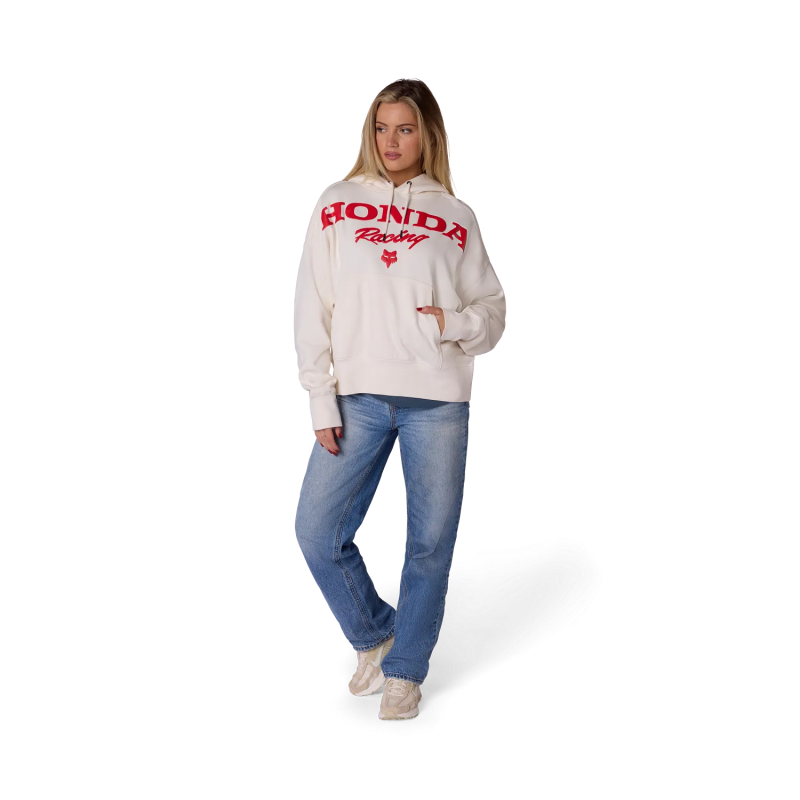 Felpa FOX Donna Honda con cappuccio Oversize Off White