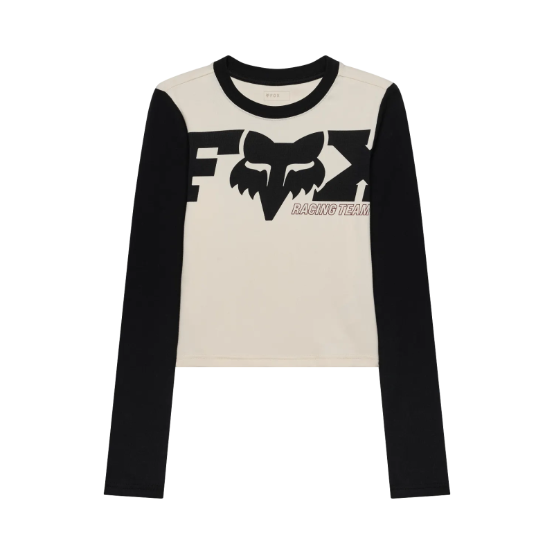 FOX Woman Coldpress Rib Long Sleeve Pearl White