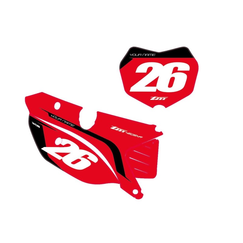 Kit déco plaques numéro TM rouge