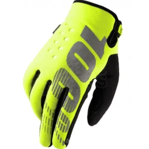 Winter Gloves 100% Brisker Fluo Yellow 3710 100% Gants cross