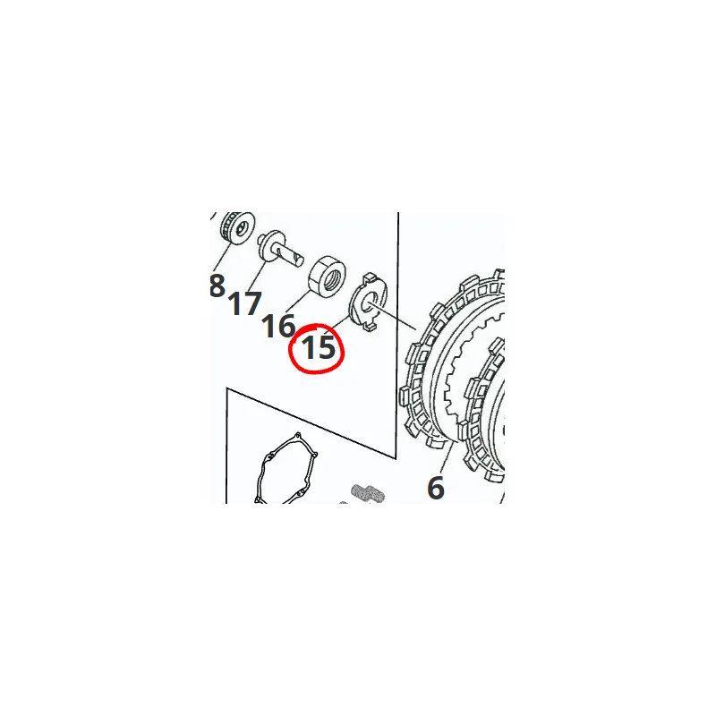 Rondella di bloccaggio dado frizione | Fantic XX 125 21+ XE 125 22+ Yamaha YZ 125 05+