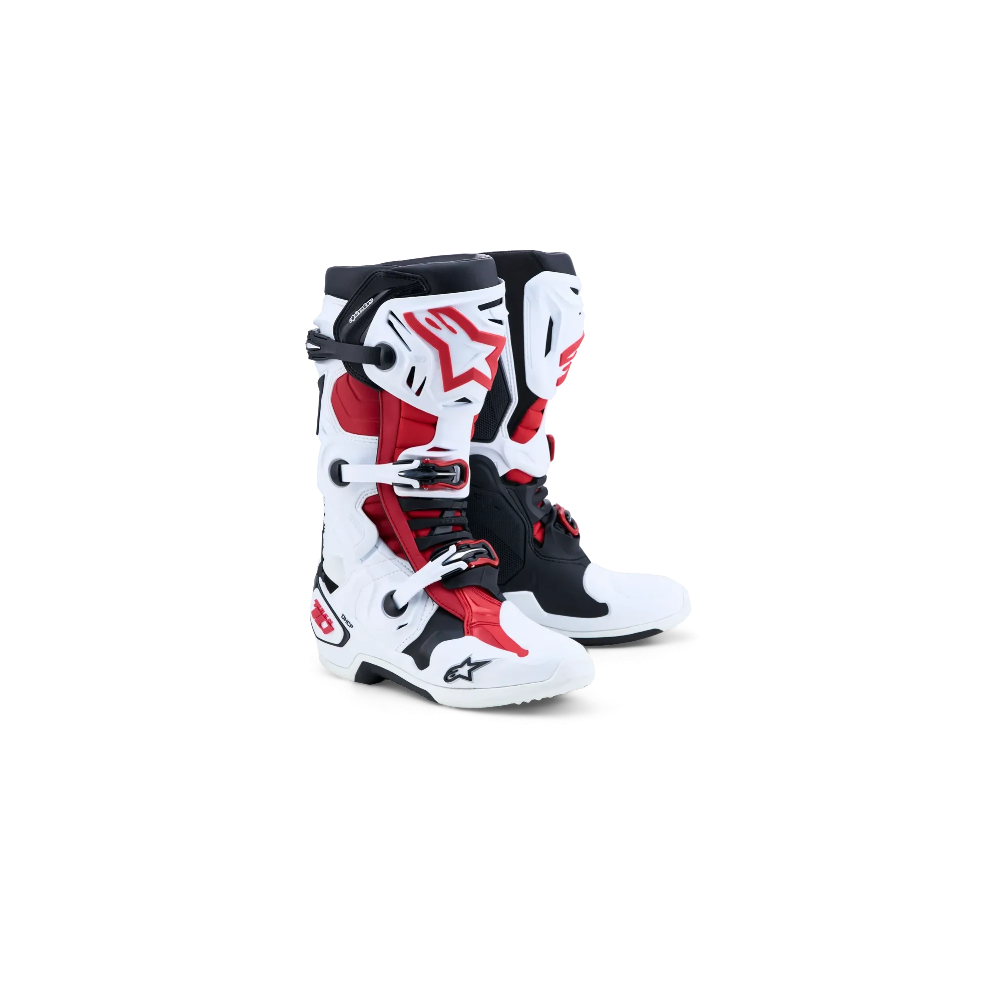 Alpinestars Tech 10 Motocross Stiefel White Black Bright Red