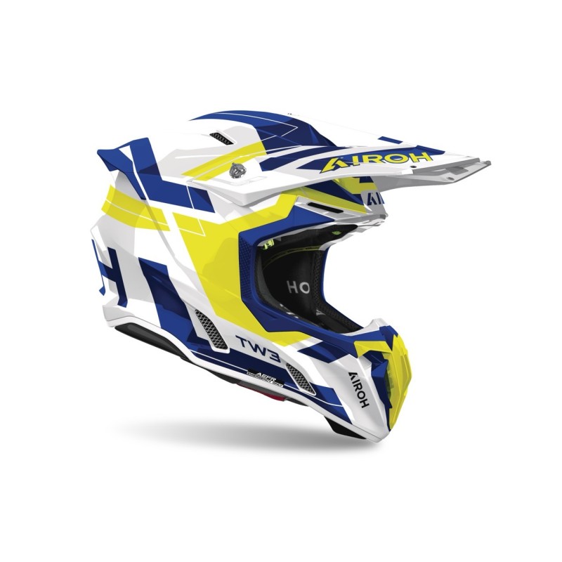 Casco Airoh Twist 3 Dynasty Blue Yellow Gloss