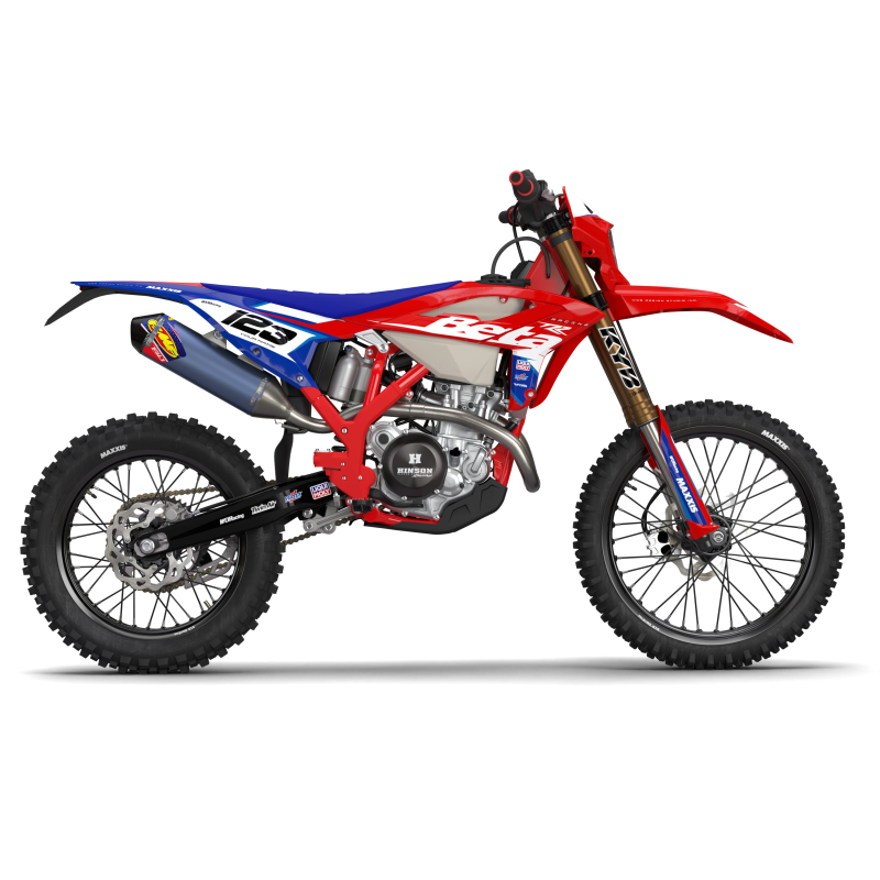 Kits déco moto Beta Racing Rouge pour motos Beta RR, RX, Xtrainer, LC