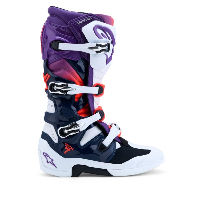 Stiefel Alpinestars Tech 7 2025+ Purple White Dark Blue Red Fluo