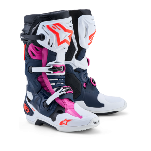 Stiefel Alpinestars Tech 10 Supervented Dark Blue White Black Fuxia