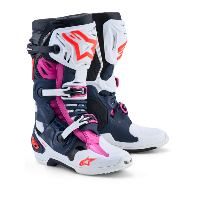 Stivali Alpinestars tech 10 Supervented Dark Blue White Black Fuxia