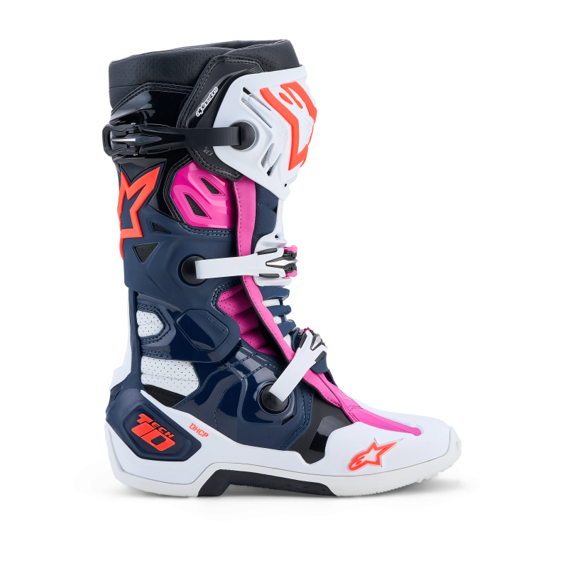 Stiefel Alpinestars Tech 10 Supervented Dark Blue White Black Fuxia