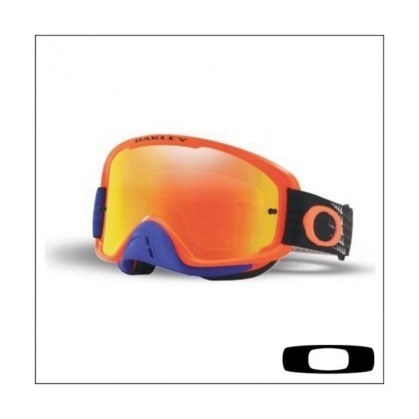 Goggle Oakley O Frame 2.0 MX Dissolve Orange bluee - Lente Fire Iridium & Clear OO7068-41 Oakley Masques cross