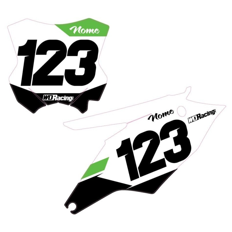 Number plates decal Kawasaki-Race2 RAC2-Kaw WD Graphics Kawasaki