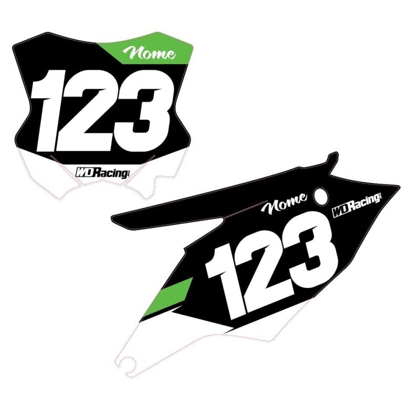 Number plates decal Kawasaki-Race2 RAC2-Kaw WD Graphics Kawasaki