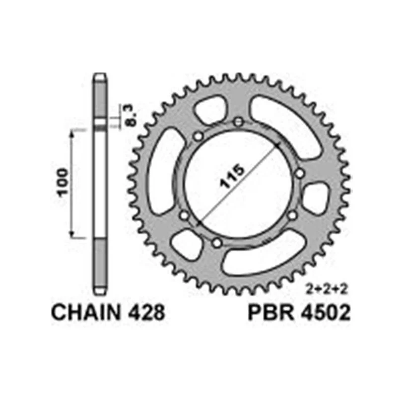 Rear Sproket Fantic bluee 428 4502 PBR Zahnkrank