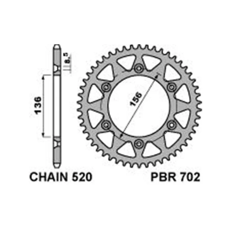 Corona PBR 520 HM 125/Beta/Fantic/GasGas/Husqvarna Rossa 70245RD